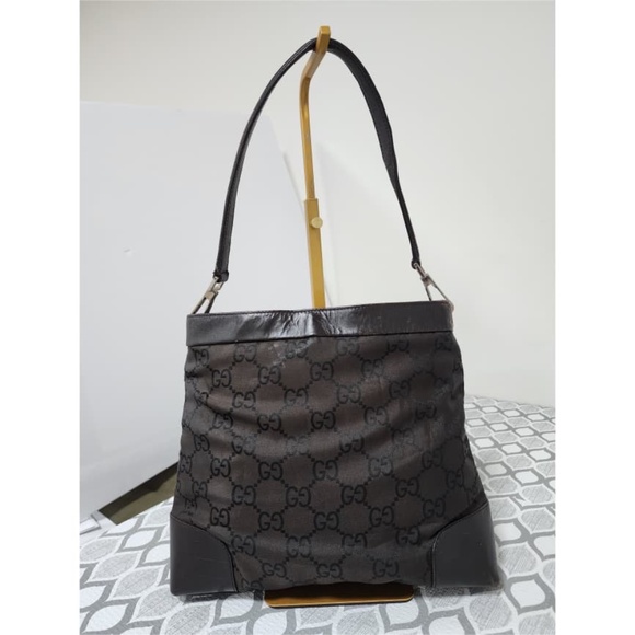 Authentic Gucci GG Nylon Shoulder Bag Black - Picture 1 of 11